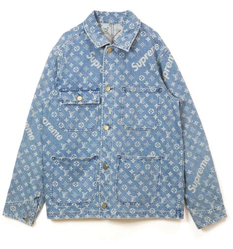 supreme lv jacket blue|louis vuitton supreme jacket price.